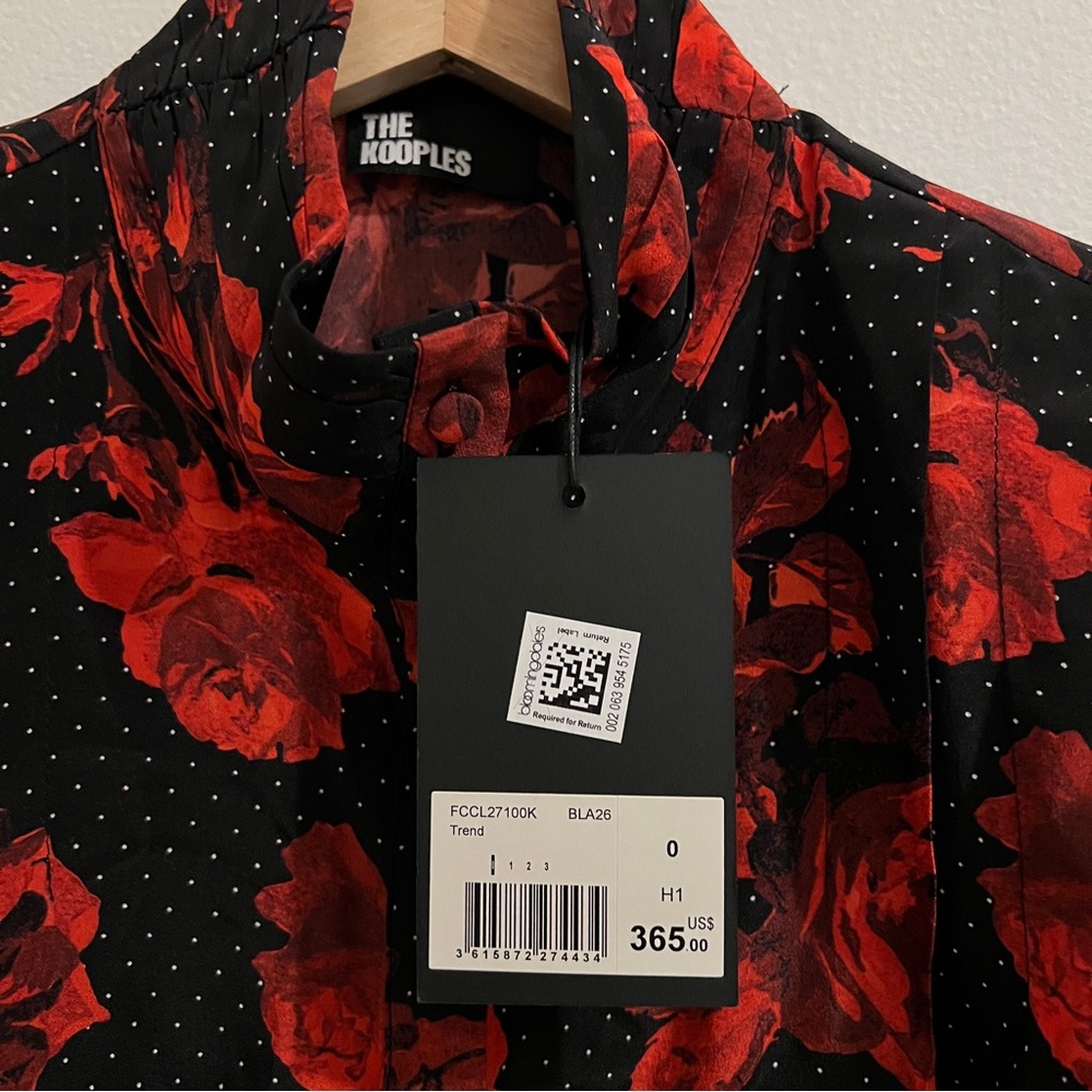 The Kooples Red and Black Floral Blouse - Picture 4 of 4